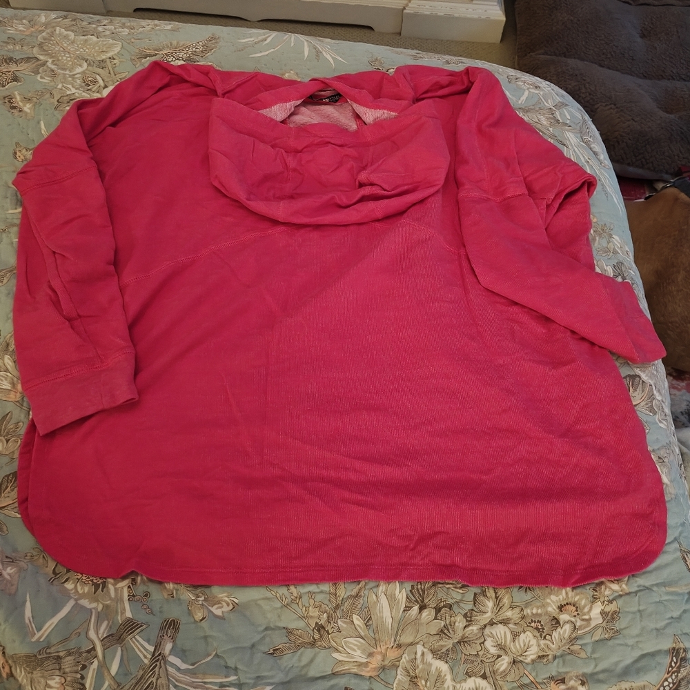 Pink The North Face Lightweight Hoodie, Slit Sides, Oversized, Size Small - Picture 2 of 6